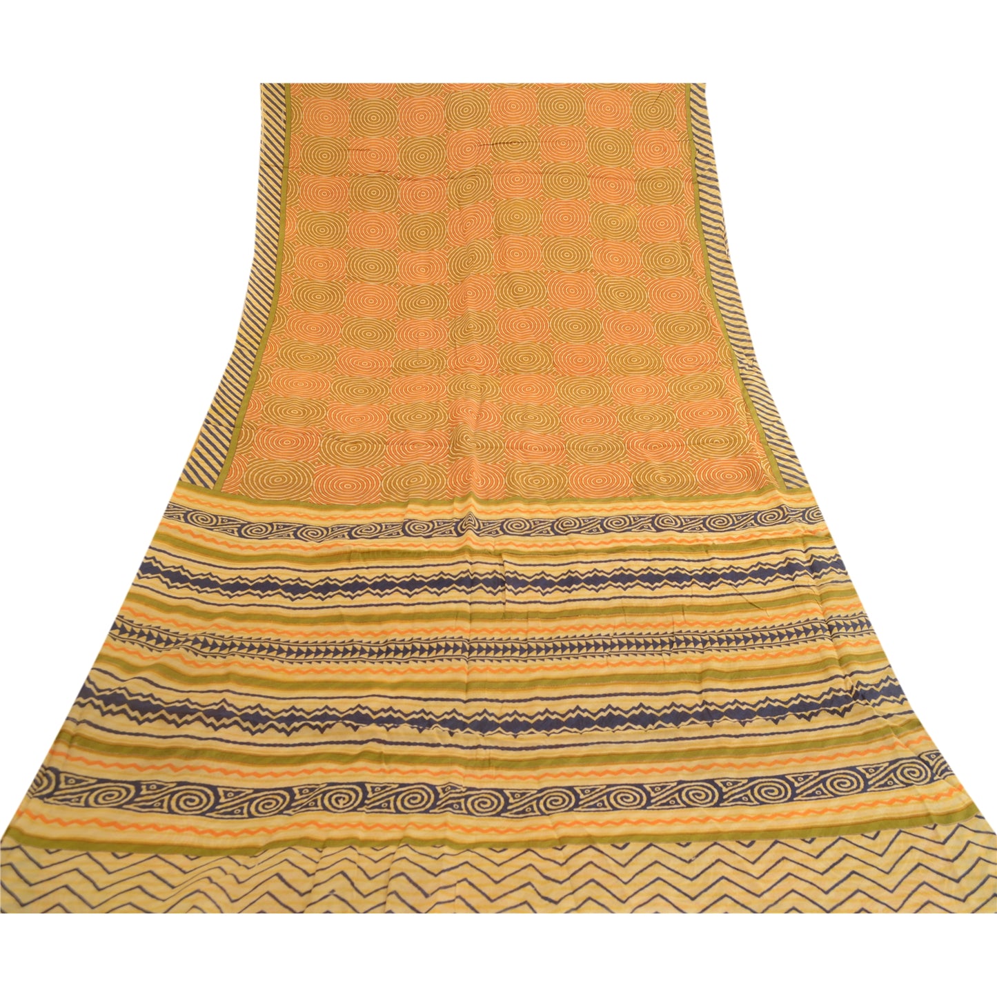 Sanskriti Vintage Sarees Indian Multi Blend Georgette Printed Sari Craft Sustainable Fabric