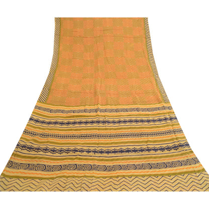 Sanskriti Vintage Sarees Indian Multi Blend Georgette Printed Sari Craft Sustainable Fabric