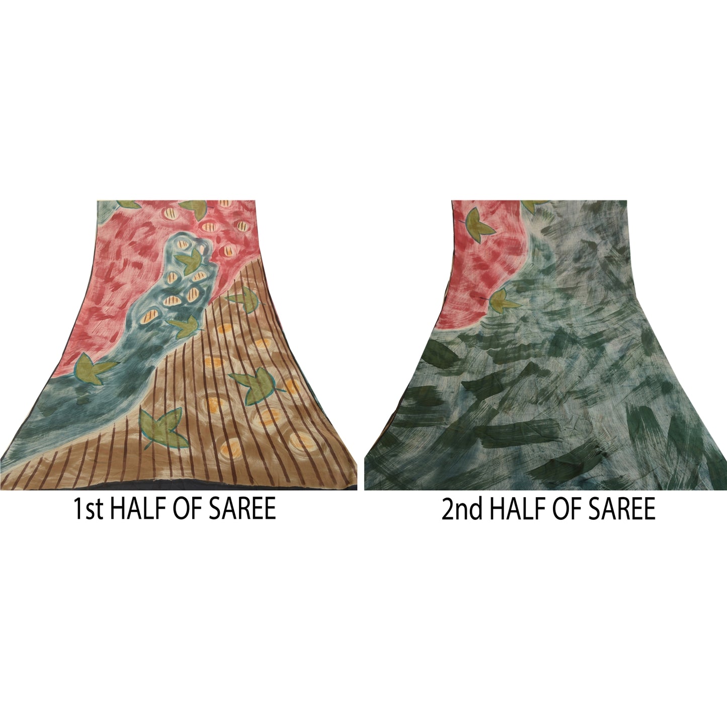 Sanskriti Vintage Saree Multi Printed Pure Georgette Silk Sari Soft Craft Sustainable Fabric