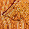 Sanskriti Vintage Saree Orange Printed Pure Chiffon Silk Sari 5yd Craft Sustainable Fabric