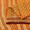 Sanskriti Vintage Saree Orange Printed Pure Chiffon Silk Sari 5yd Craft Sustainable Fabric