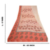 Sanskriti Vintage Saree Pink Pure Georgette Silk Printed Sari 5yd Craft Sustainable Fabric
