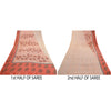 Sanskriti Vintage Saree Pink Pure Georgette Silk Printed Sari 5yd Craft Sustainable Fabric