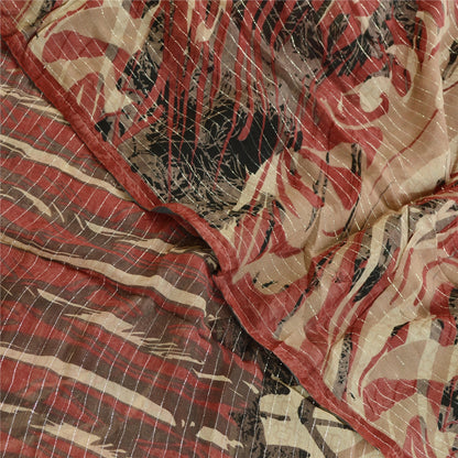 Sanskriti Vintage Saree Black Blend Georgette Woven Printed Sari Craft Sustainable Fabric