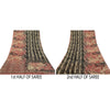 Sanskriti Vintage Saree Black Blend Georgette Woven Printed Sari Craft Sustainable Fabric