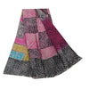 Sanskriti Vintage Saree Black & Pink Pure Georgette Print Sari 5+YD Craft Fabric