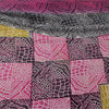 Sanskriti Vintage Saree Black & Pink Pure Georgette Print Sari 5+YD Craft Fabric