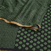 Sanskriti Vintage Saree Indian Black Blend Georgette Printed Sari Craft Sustainable Fabric