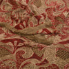 Sanskriti Vintage Sari 100% Pure Georgette Silk Saree Red Printed 5yd Soft Craft Fabric Home Decor, Women Floral Outfit, Silk Scrap