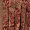 Sanskriti Vintage Sari 100% Pure Georgette Silk Saree Red Printed 5yd Soft Craft Fabric Home Decor, Women Floral Outfit, Silk Scrap