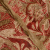 Sanskriti Vintage Sari 100% Pure Georgette Silk Saree Red Printed 5yd Soft Craft Fabric Home Decor, Women Floral Outfit, Silk Scrap
