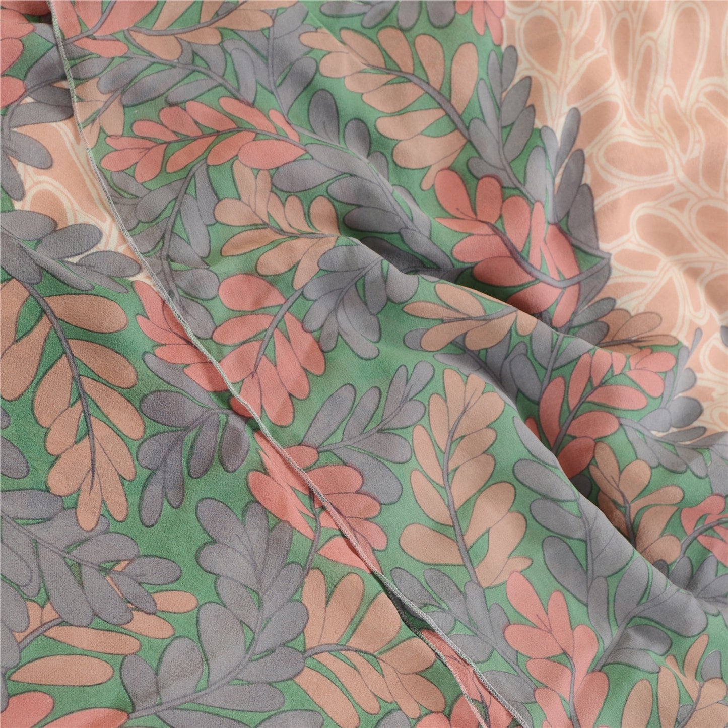 Sanskriti Vintage Saree Pink Pure Georgette Silk Printed Sari Soft Craft Sustainable Fabric