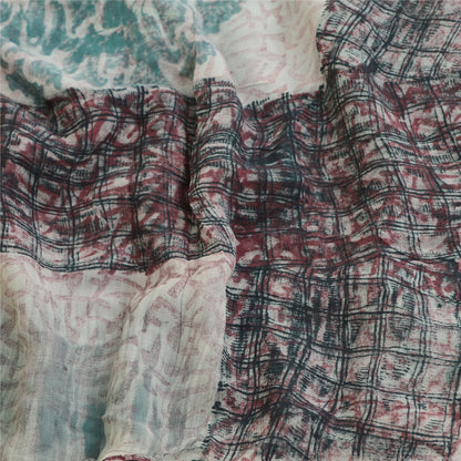 Sanskriti Vintage Saree Multi Blend Georgette Printed Sari Floral Craft Sustainable Fabric