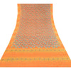 Sanskriti Vintage Saree From India Red Blend Georgette Printed Sari Craft Sustainable Fabric