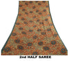 Сари из натурального шелка Sanskriti Vintage, многослойное сари из чистого жоржета, 5 ярдов, ткань для рукоделия, устойчивая к истиранию
