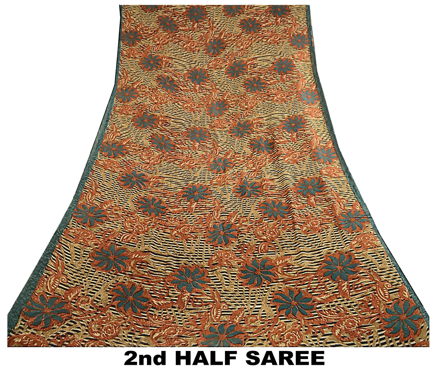 Сари из натурального шелка Sanskriti Vintage, многослойное сари из чистого жоржета, 5 ярдов, ткань для рукоделия, устойчивая к истиранию