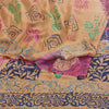 Sanskriti Vintage Sarees Purple Block Printed Pure Georgette Silk Sari Sustainable Fabric
