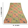 Sanskriti Vintage Sarees Green Printed Pure Georgette Silk Sari 5yd Craft Sustainable Fabric