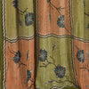 Sanskriti Vintage Sarees Green Printed Pure Georgette Silk Sari 5yd Craft Sustainable Fabric