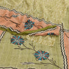 Sanskriti Vintage Sarees Green Printed Pure Georgette Silk Sari 5yd Craft Sustainable Fabric