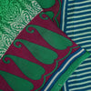 Sanskriti Vintage Sarees Green Pure Georgette Silk Printed Sari 5YD Craft Sustainable Fabric