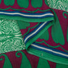 Sanskriti Vintage Sarees Green Pure Georgette Silk Printed Sari 5YD Craft Sustainable Fabric