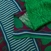 Sanskriti Vintage Sarees Green Pure Georgette Silk Printed Sari 5YD Craft Sustainable Fabric