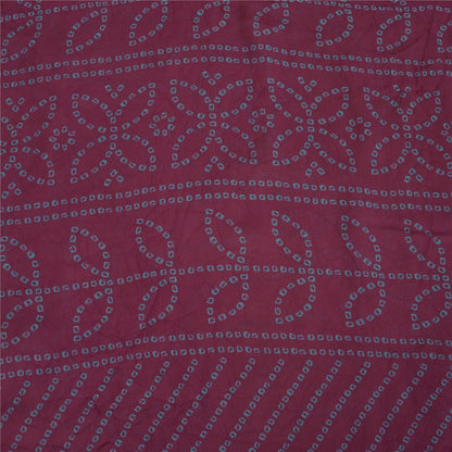 Sanskriti Vintage Sarees Pure Georgette Purple & Blue Bandhani 6Yd Gujrat Sari