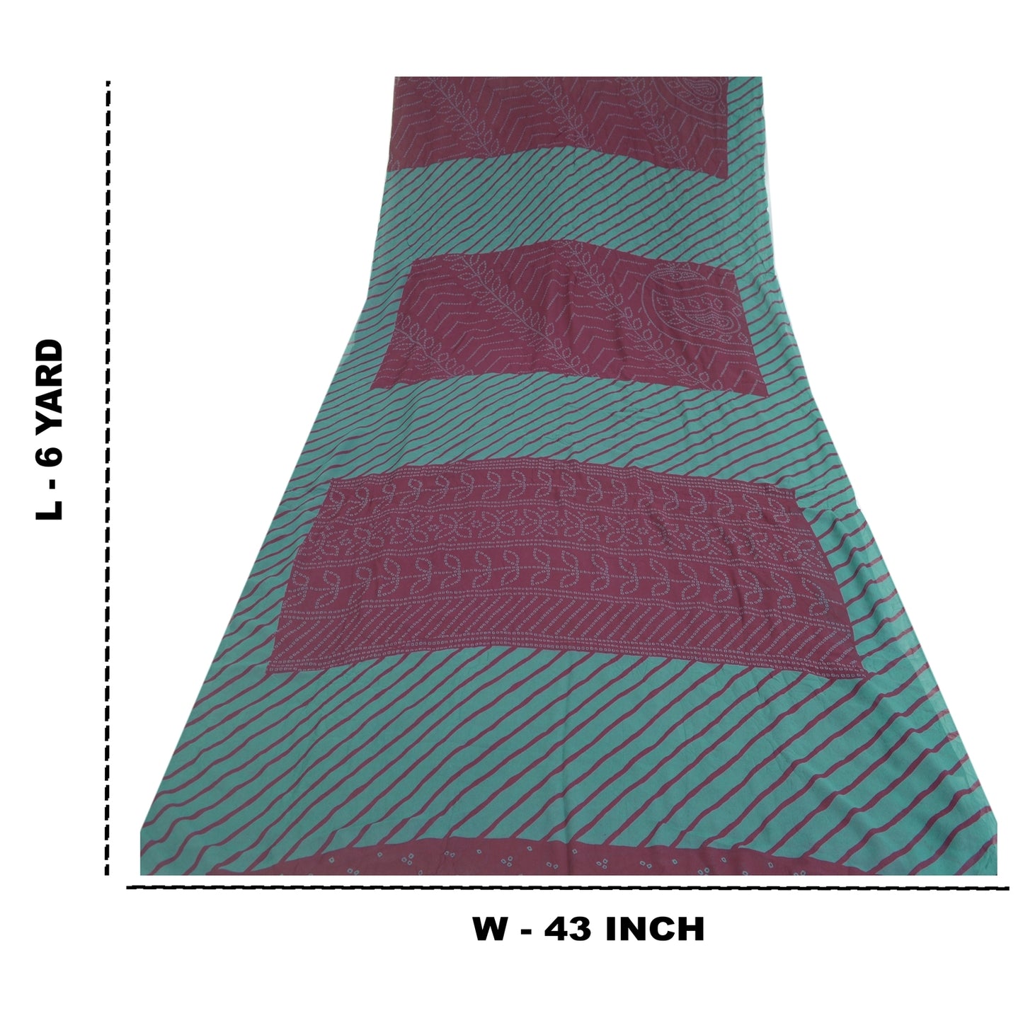 Sanskriti Vintage Sarees Pure Georgette Purple & Blue Bandhani 6Yd Gujrat Sari