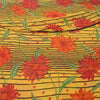 Sanskriti Vintage Sarees Yellow Pure Georgette Silk Printed Sari Craft Sustainable Fabric