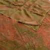 Sanskriti Vintage Sarees Brown/Green Pure Chiffon Printed Sari 5yd Craft Sustainable Fabric