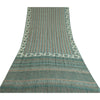 Sanskriti Vintage Sarees Green/Brown Hand Block Pure Georgette Print Sari Fabric
