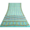 Sanskriti Vintage Sarees Havgrønne Ren Georgette Silke Trykt Sari Håndværk Bæredygtigt Stoff