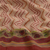 Sanskriti Vintage Sarees Pink/Red Pure Georgette Silk Printed Sari Craft Sustainable Fabric