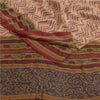 Sanskriti Vintage Sarees Pink/Red Pure Georgette Silk Printed Sari Craft Sustainable Fabric