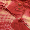Sanskriti Vintage Sarees Red TieDye Pure Georgette Silk Print Sari Craft Sustainable Fabric