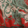 Sanskriti Vintage Sarees Red/Green Pure Georgette Silk Print Sari Craft Fabric