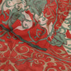 Sanskriti Vintage Sarees Red/Green Pure Georgette Silk Print Sari Craft Fabric