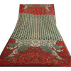Sanskriti Vintage Sarees Red/Green Pure Georgette Silk Print Sari Craft Fabric