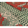 Sanskriti Vintage Sarees Red/Green Pure Georgette Silk Print Sari Craft Fabric