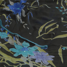 Load image into Gallery viewer, Sanskriti Vintage Black Sarees Pure Georgette Silk Printed Sari Craft Fabric
