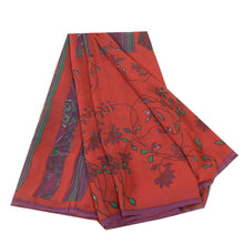 Load image into Gallery viewer, Sanskriti Vintage Sarees Red/Blue Pure Georgette Silk Printed Sari Craft Fabric
