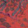 Sanskriti Vintage Sarees Red/Blue Pure Georgette Silk Printed Sari Craft Sustainable Fabric