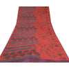 Sanskriti Vintage Sarees Red/Blue Pure Georgette Silk Printed Sari Craft Sustainable Fabric