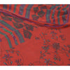 Sanskriti Vintage Sarees Red/Blue Pure Georgette Silk Printed Sari Craft Sustainable Fabric