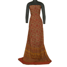 Load image into Gallery viewer, Sanskriti Vintage Sarees Orange/Green Pure Chiffon Silk Print Sari Craft Fabric
