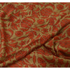 Sanskriti Vintage Sarees Orange/Green Pure Chiffon Silk Print Sari Craft Sustainable Fabric