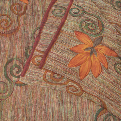 Sanskriti Vintage Indian Sarees Pure Georgette Silk Printed Sari Craft Fabric