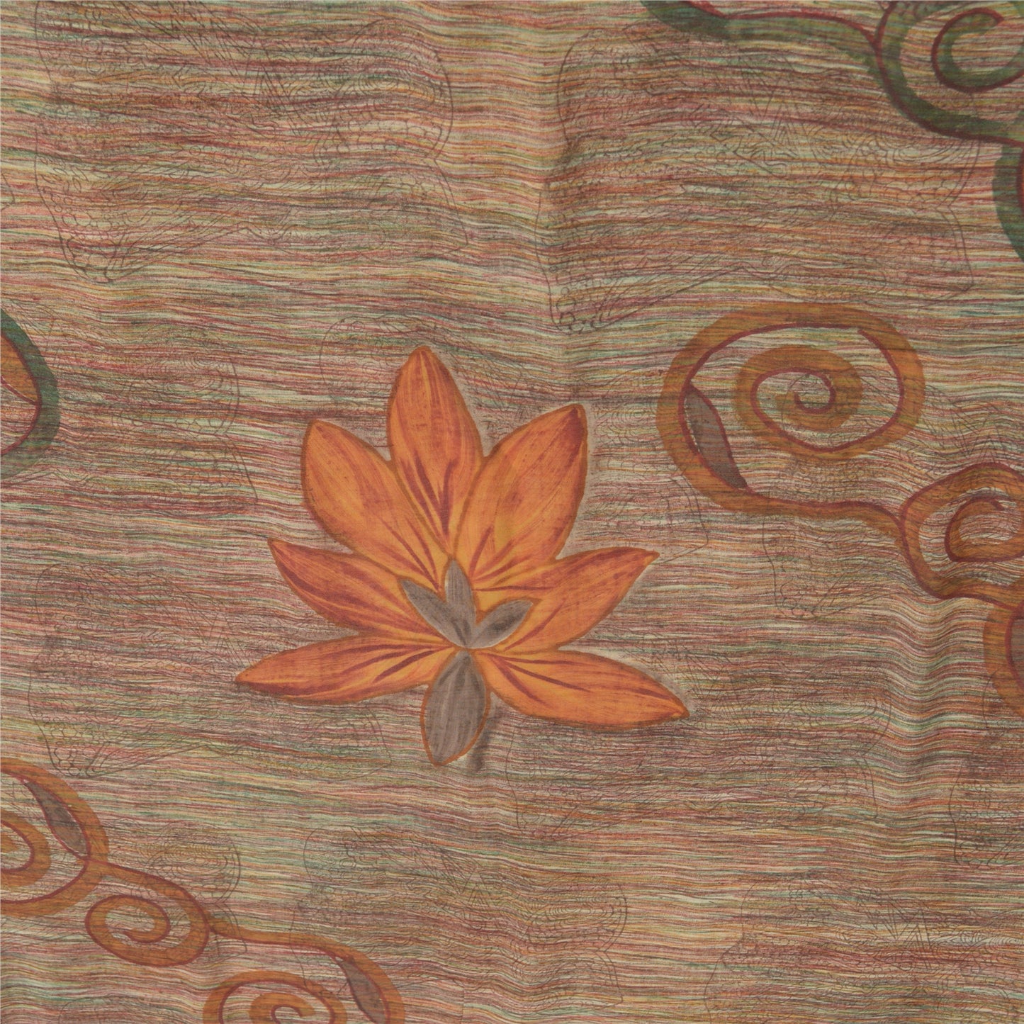 Sanskriti Vintage Indian Sarees Pure Georgette Silk Printed Sari Craft Fabric