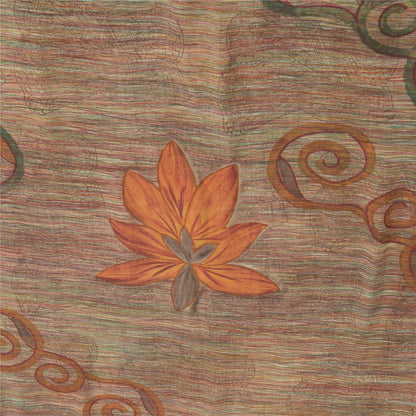 Sanskriti Vintage Indian Sarees Pure Georgette Silk Printed Sari Craft Fabric